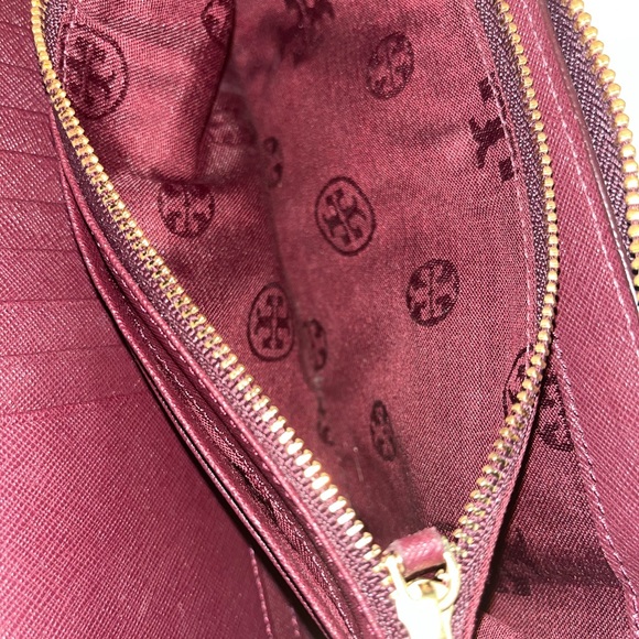 Like New, Tory Burch Burgundy Wristlet - Picture 9 of 14